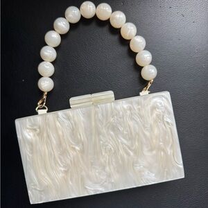 A New Day Cream Mini Bag with Pearl Handle